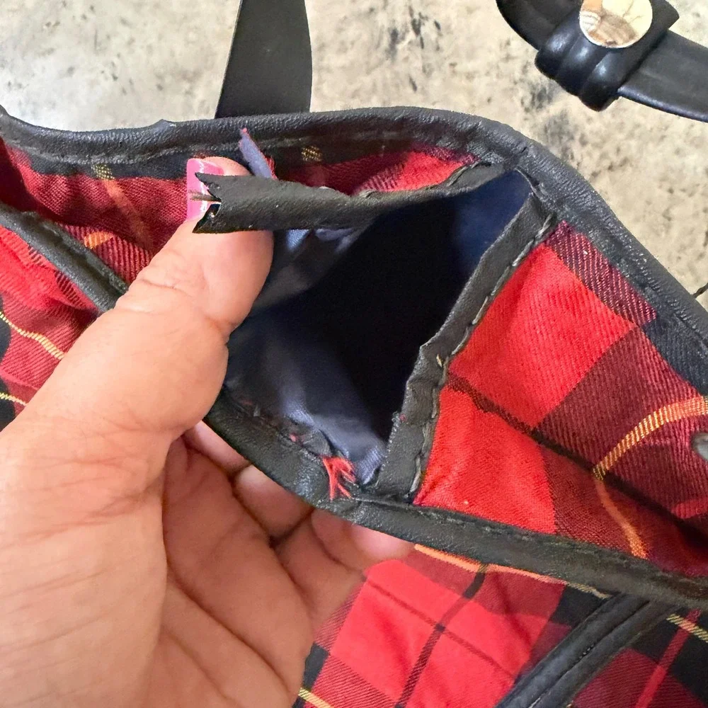 Vintage Red Plaid Tartan Garment Bag Suit Carrier Travel Luggage USA Zipper